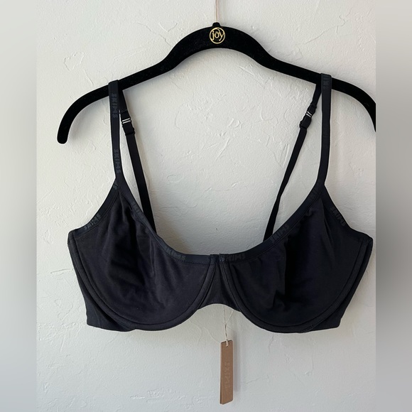 🖤SKIMS COTTON LOGO UNDERWIRE DEMI BRA IN SOOT 40DD 40E - Picture 4 of 5